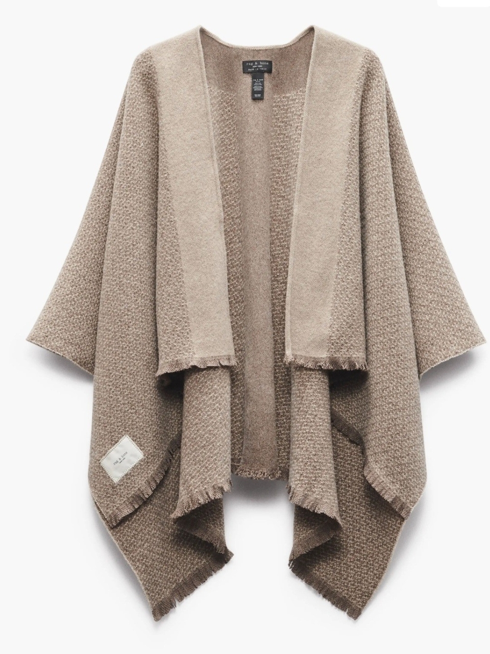 Rag & Bone Walnut Biscuit Joni Tweed Reversible Poncho
